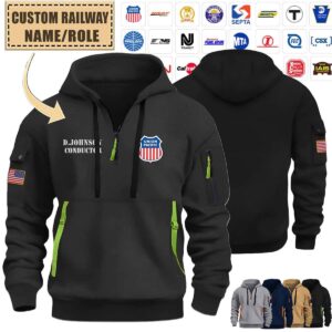 Custom US Railroad_Premium Quarter Zip Hoodie